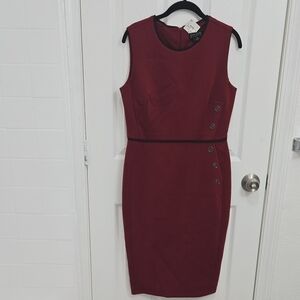 Elegant Burgundy Sleeveless Dress